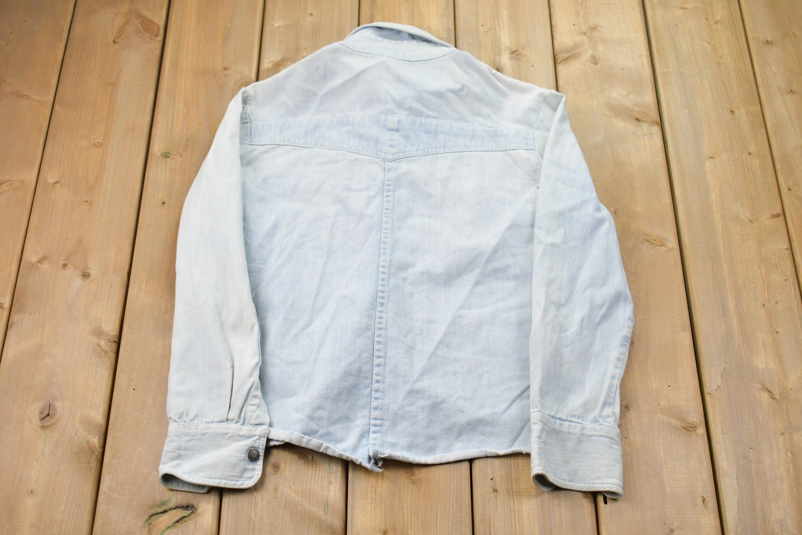 Vintage 1980s Blum international Butterfly Embroidered Denim Jean Jacket