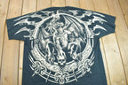 Vintage 2001 Deadstock Liquid Blue Dragon Wizard Big Graphic T-Shirt
