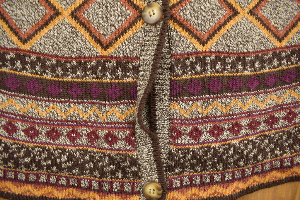 Vintage 1980s Norton McNaughton Knit Cardigan Sweater Vest
