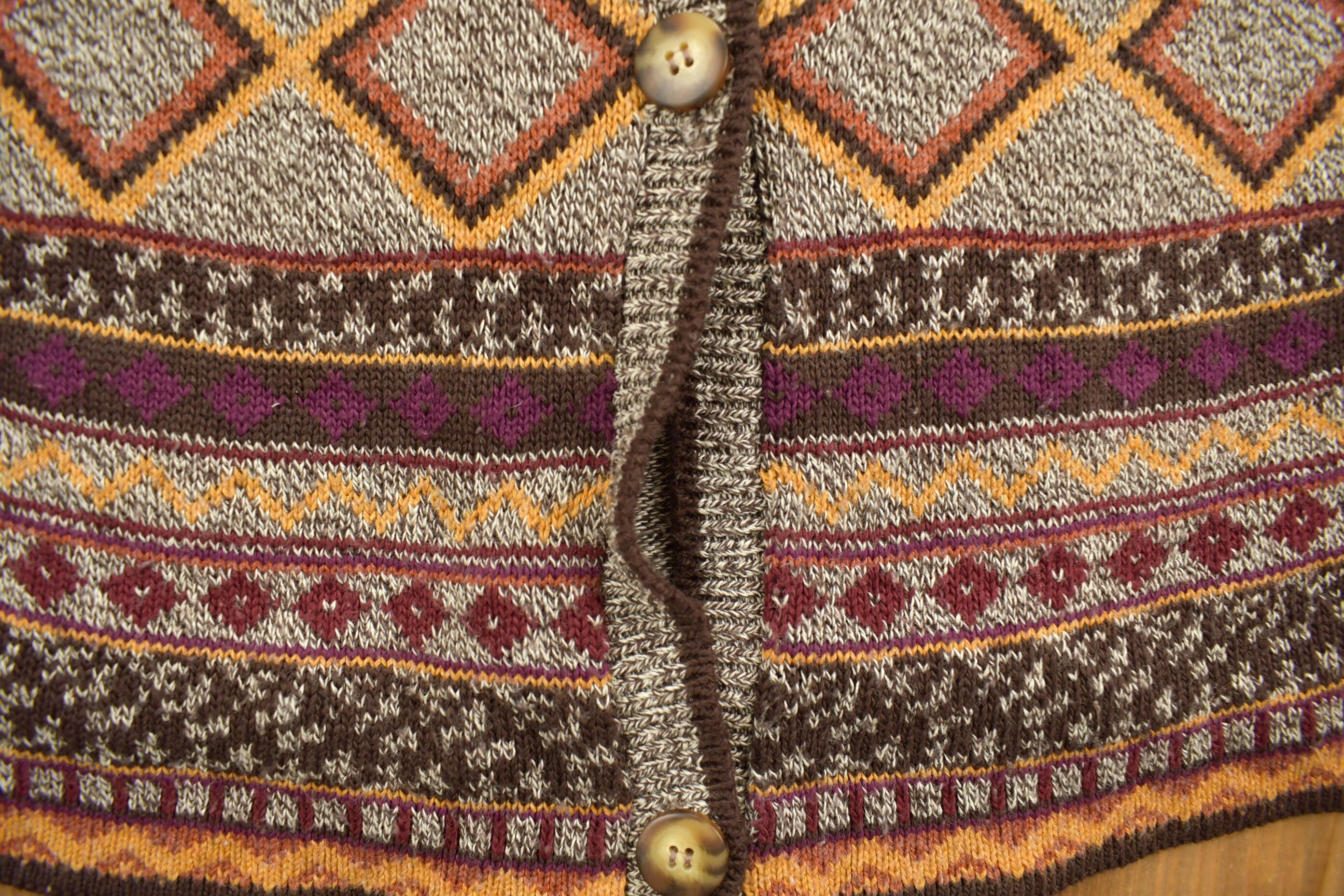 Vintage 1980s Norton McNaughton Knit Cardigan Sweater Vest
