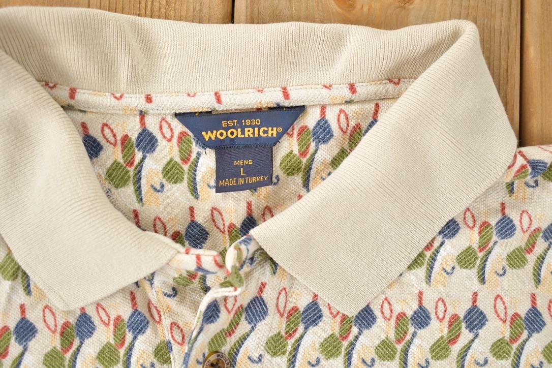 Vintage Y2K Woolrich All Over Print Polo Shirt