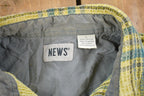 Vintage 1990s News Plaid Button Up Shirt / 1990s Button Up / Vintage Flannel / Plaid Flannel / Casual Shirt / Formal Shirt