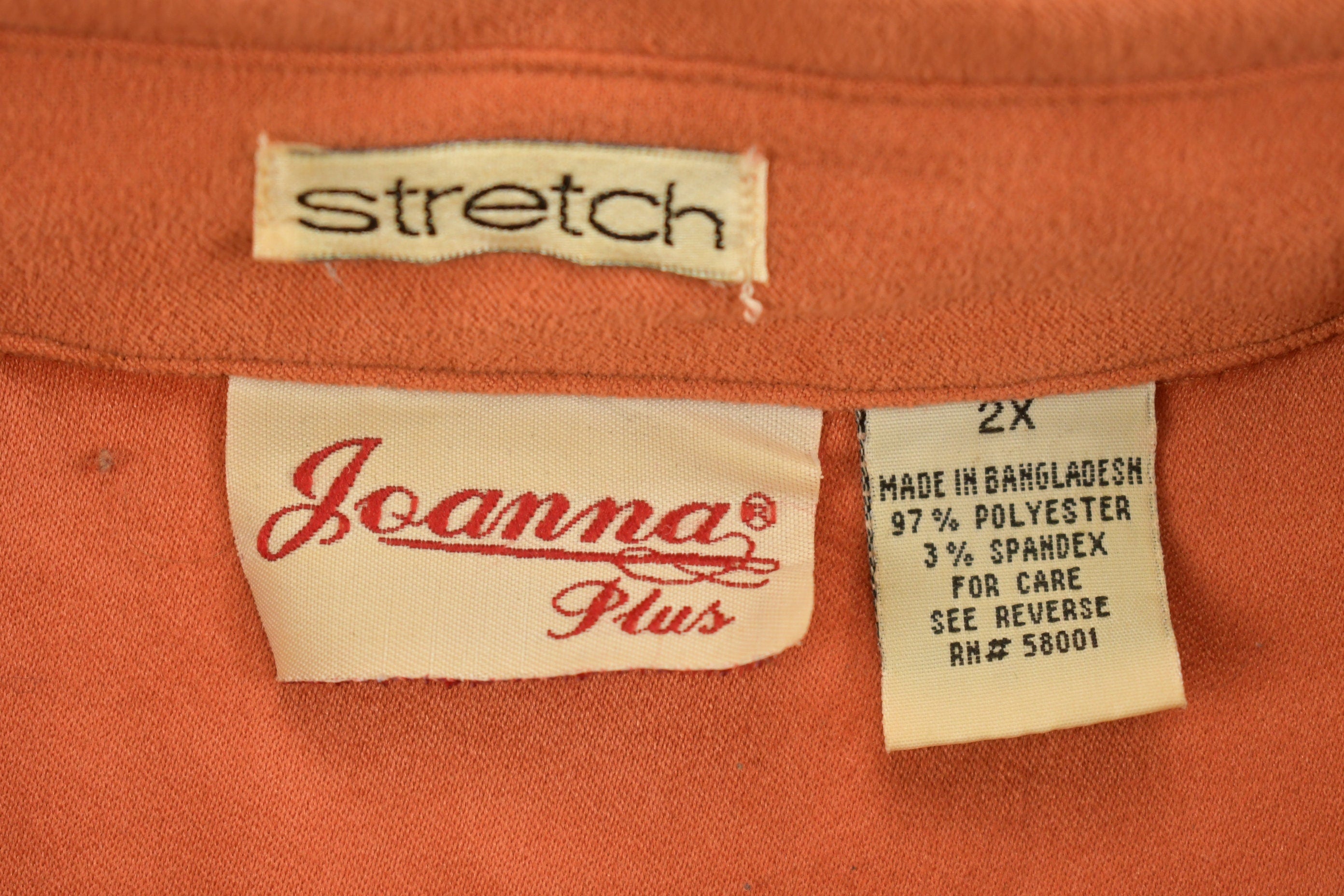 Vintage 1990s Blank Orange Button Up Shirt