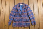 Vintage 1970s Pendleton Plaid Button Up Blazer Jacket Size 12