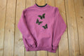 Vintage 1990s Top Stitch Double Collar Embroidered Butterfly Cute Crewneck Sweater