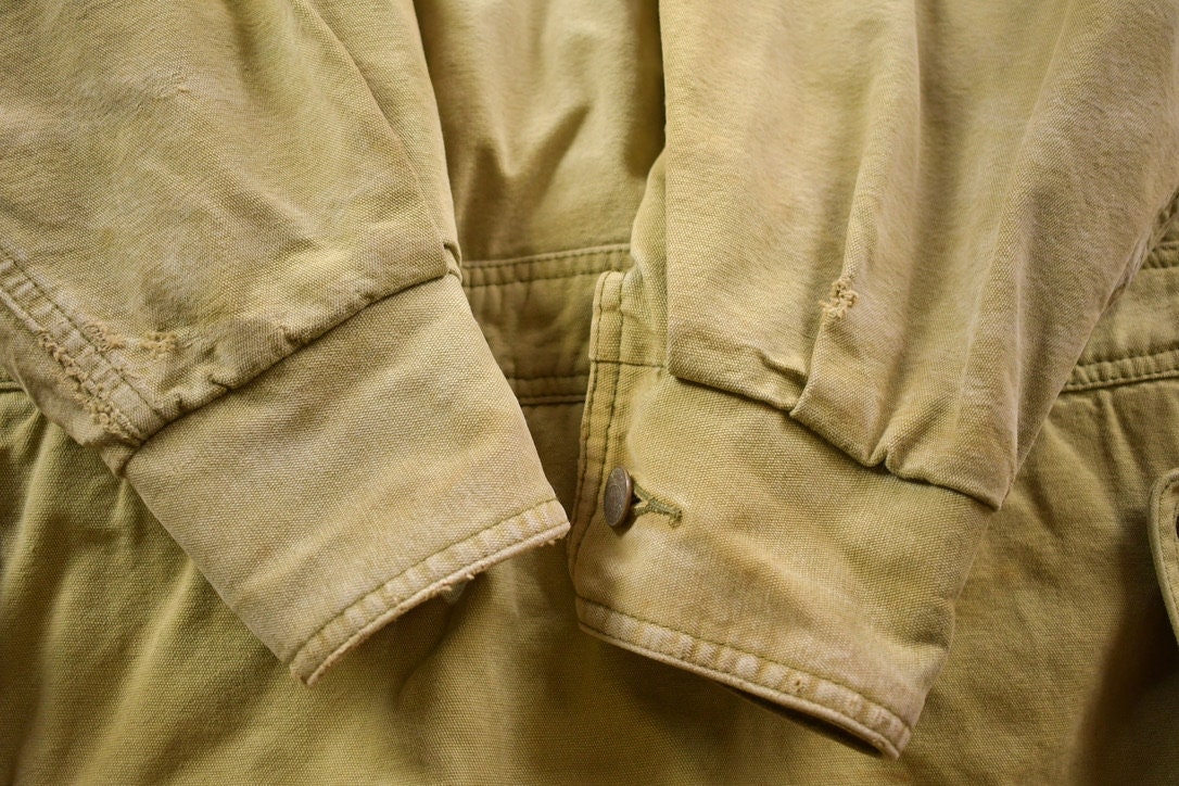 Vintage 1980s Northern United States Trails Button Up Cotton Overcoat