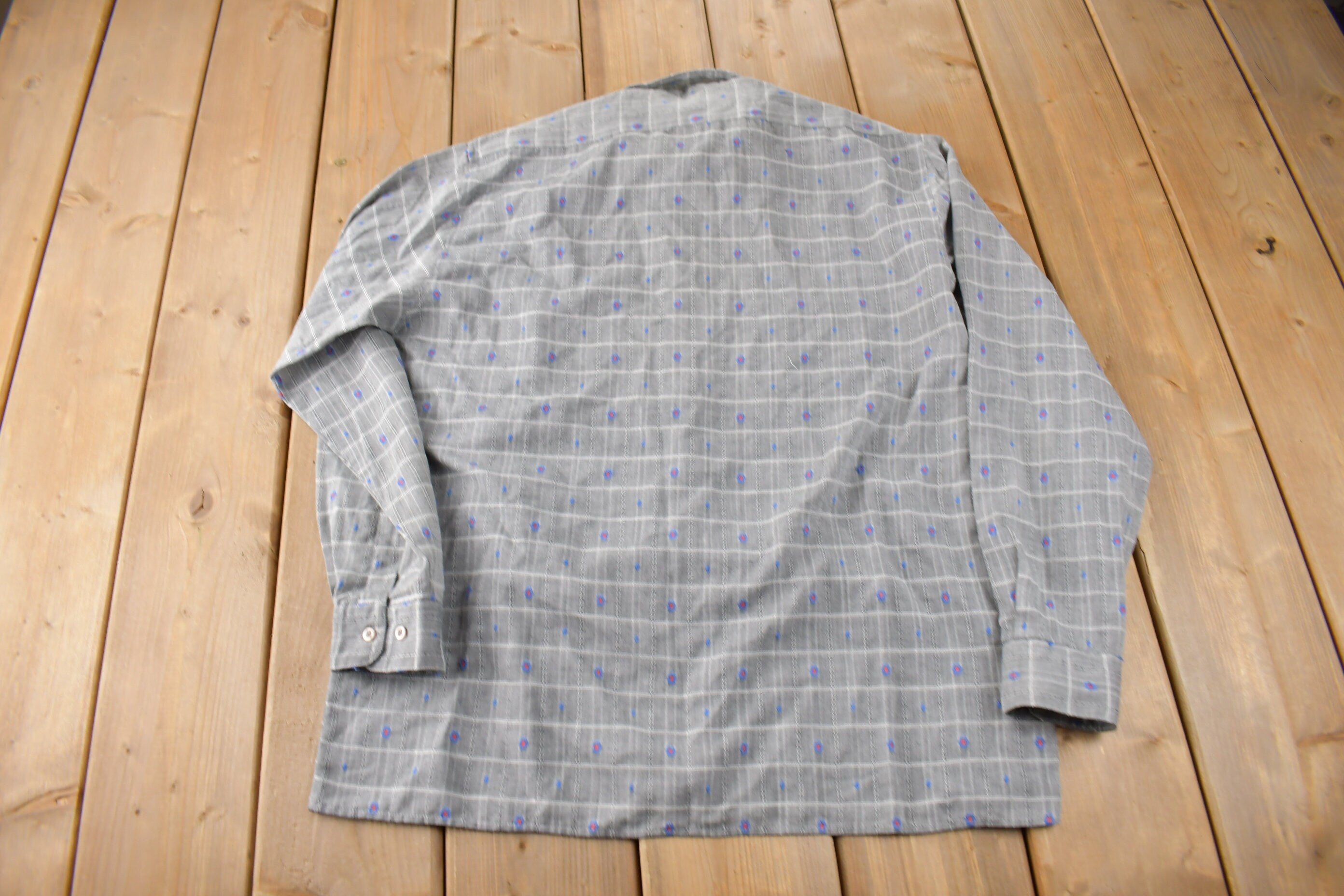 Vintage 1990s San Giorgio Plaid Button Up Dress Shirt Size M