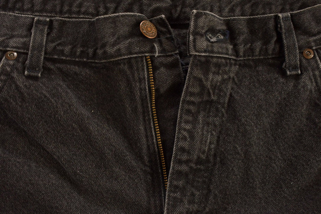 Vintage 1990s Lee Black Denim Straight Leg Jeans Size 36 x 29