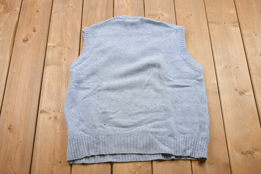 Vintage 1990s Fox Virgin Wool Knitted Sweater Vest