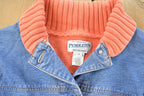 Vintage 1990s Pendleton Denim Knit Aztec Cardigan Sweater Youth L