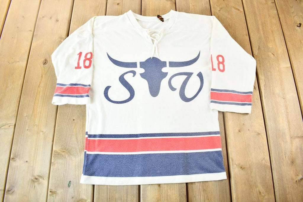 Vintage 1980s Sergio Valente Texas Style Graphic Jersey Sweatshirt