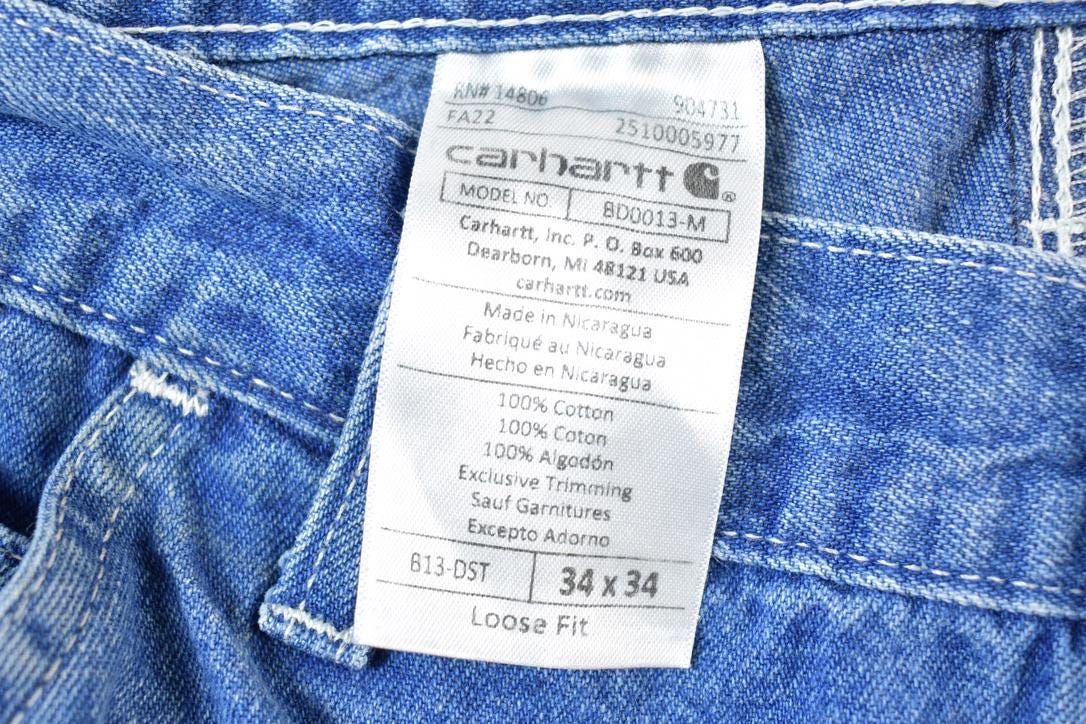 Vintage 1990s Carhartt Loose Fit Denim Work Jeans Size 34 x 34