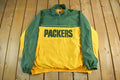 Vintage 2000s Green Bay Packers NFL Quarter Zip Pullover Windbreaker Jacket Men's 3XL