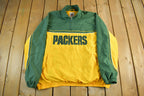 Vintage 2000s Green Bay Packers NFL Quarter Zip Pullover Windbreaker Jacket Men's 3XL