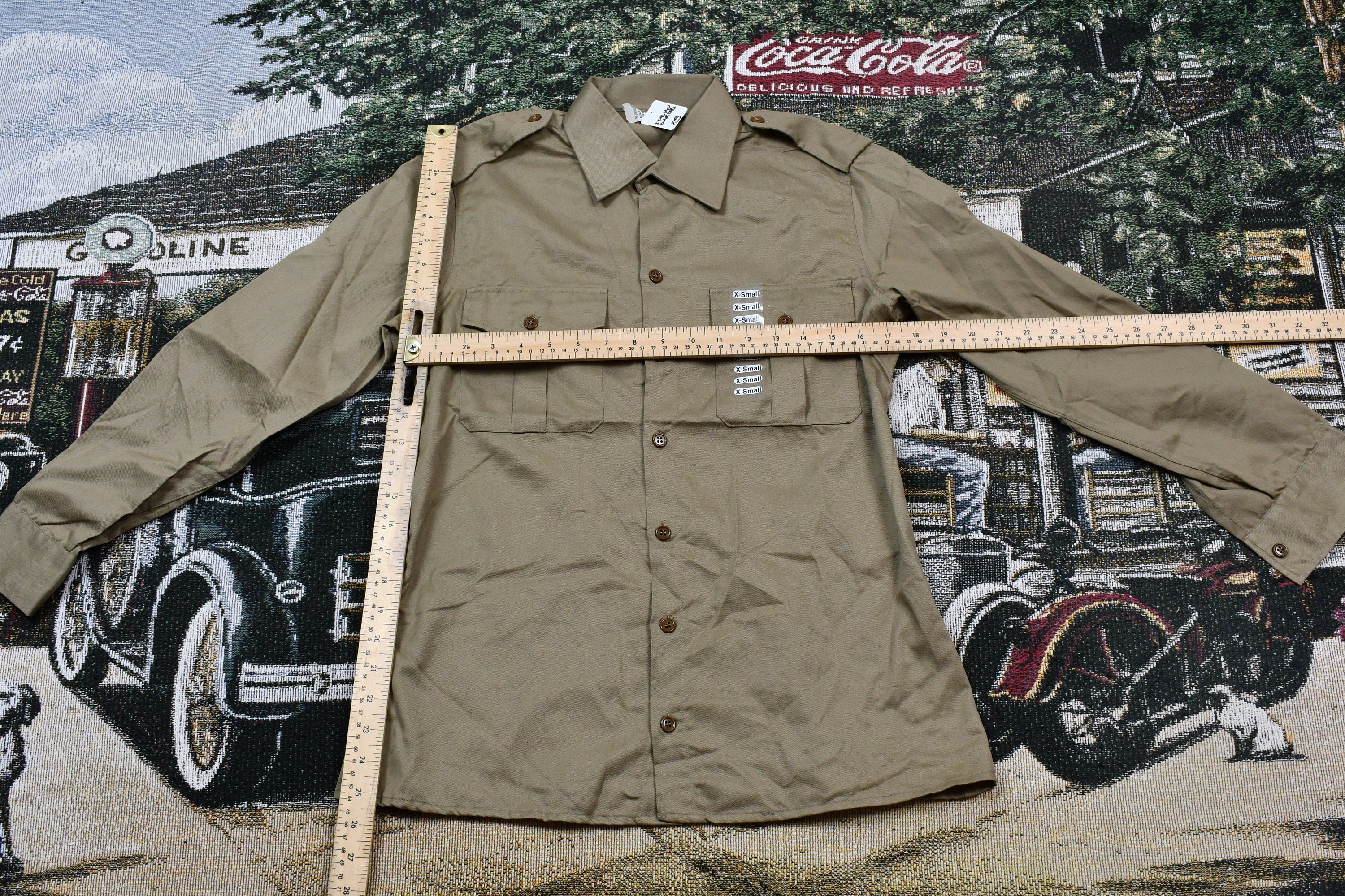 Vintage Khaki Uniform Button Up Shirt