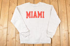 Vintage 1990s Miami Block Letter Bold Font Graphic Print Crewneck Sweatshirt Mens M