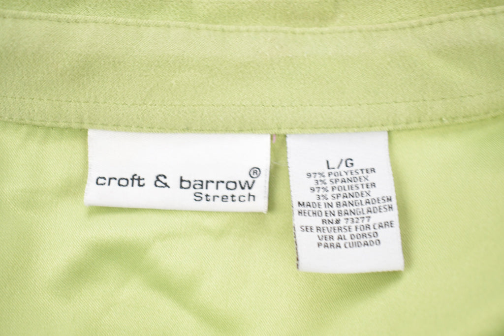 Vintage 1990s Blank Green Button Up Shirt /
