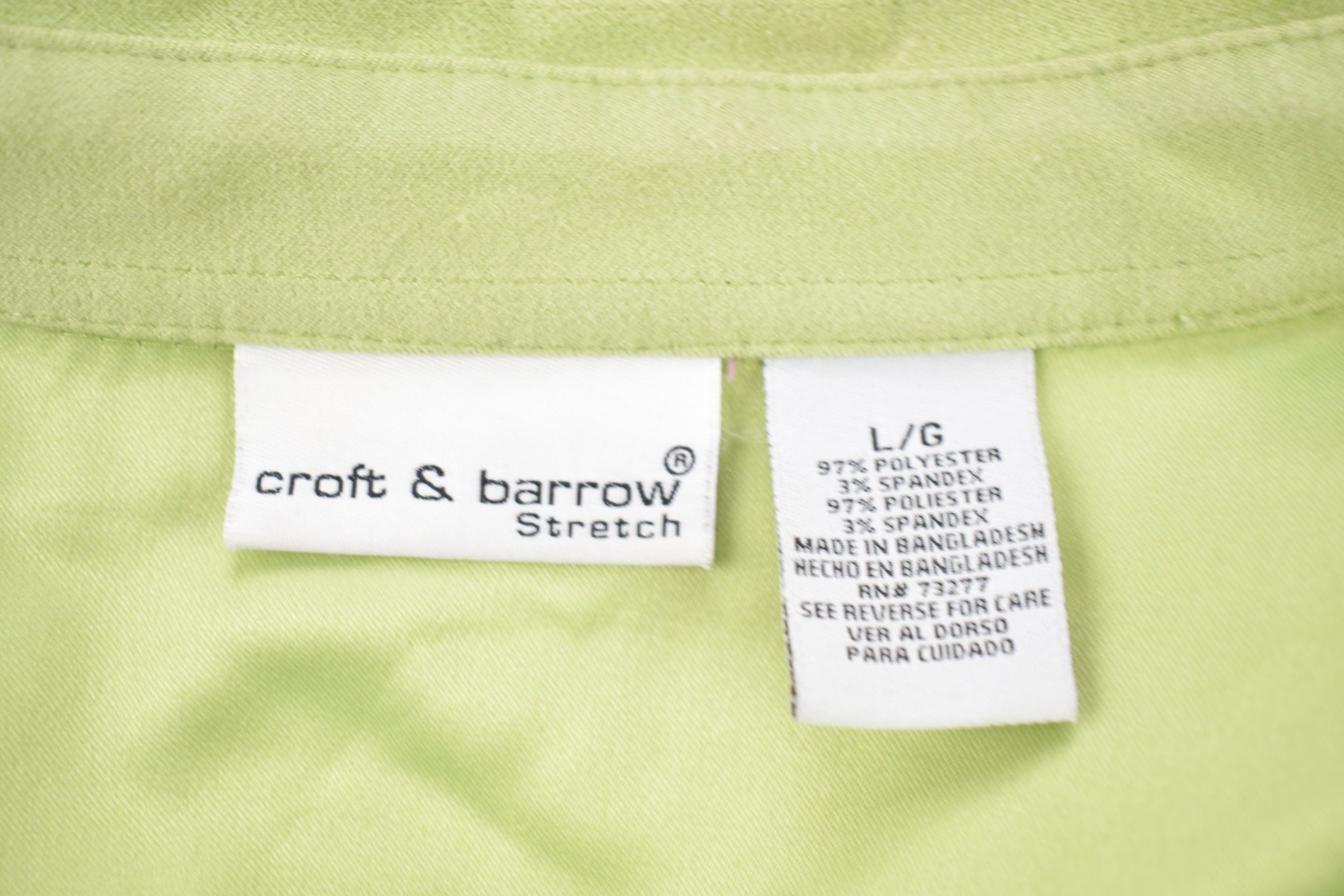Vintage 1990s Blank Green Button Up Shirt /