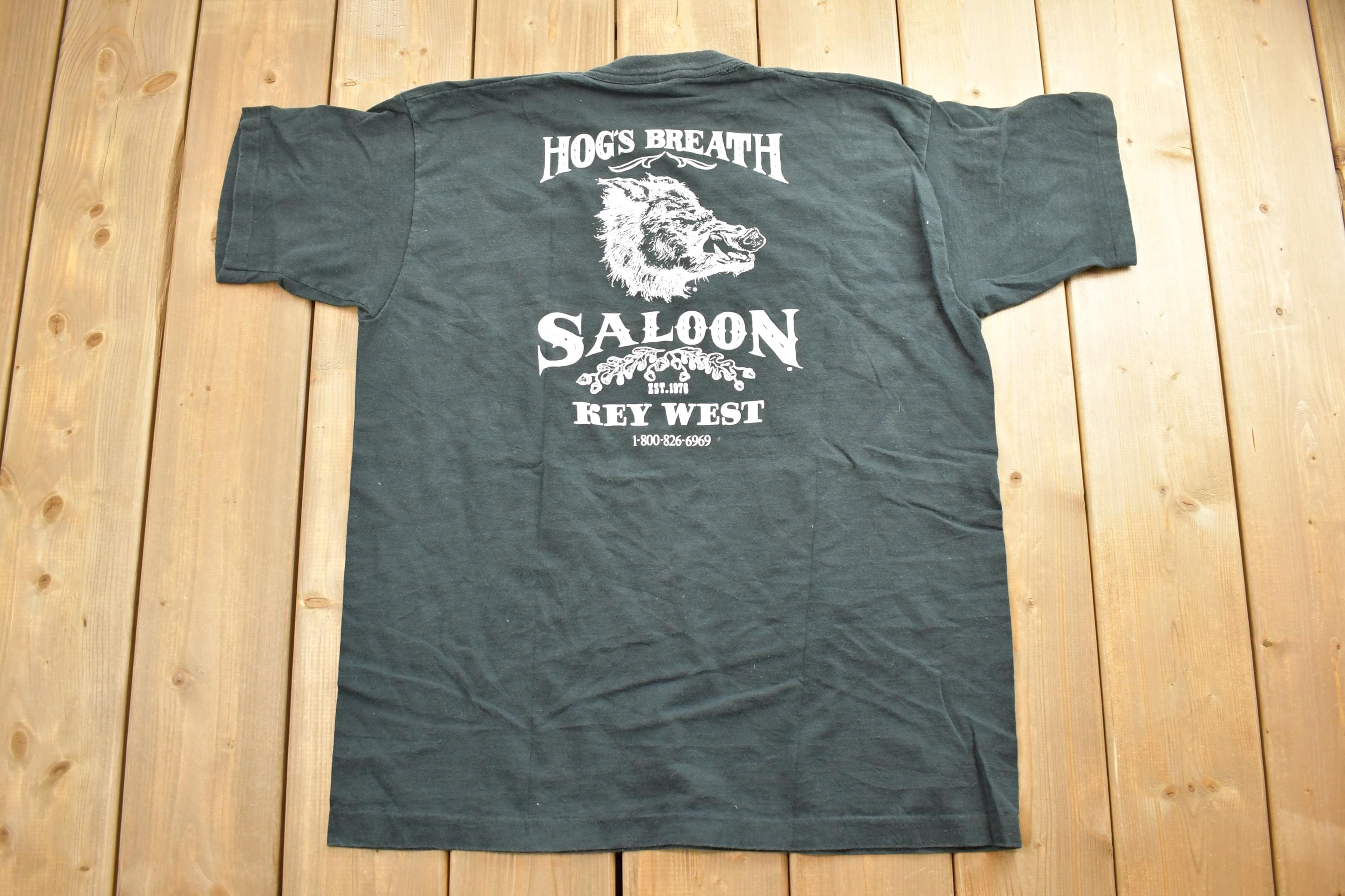 Vintage 1990s Hogs Breath Saloon Key West Florida Souvenir T-Shirt