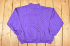 Vintage 1990s Trend Basics Button Mock Neck AOP Floral Graphic Print Crewneck Sweatshirt Womens XXL