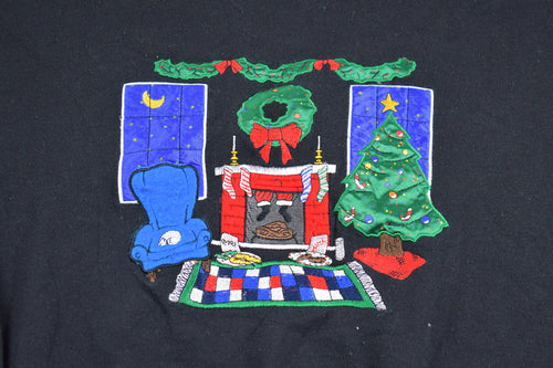 Vintage 1990s Cute Christmas Sweater / Nut Cracker / 90s Holiday Crewneck / Winter Wear / Festive Graphic Print / Ugly Christmas Sweater