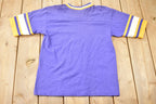Vintage 1990s Minnesota Vikings V Neck Ringer NFL Graphic T-Shirt