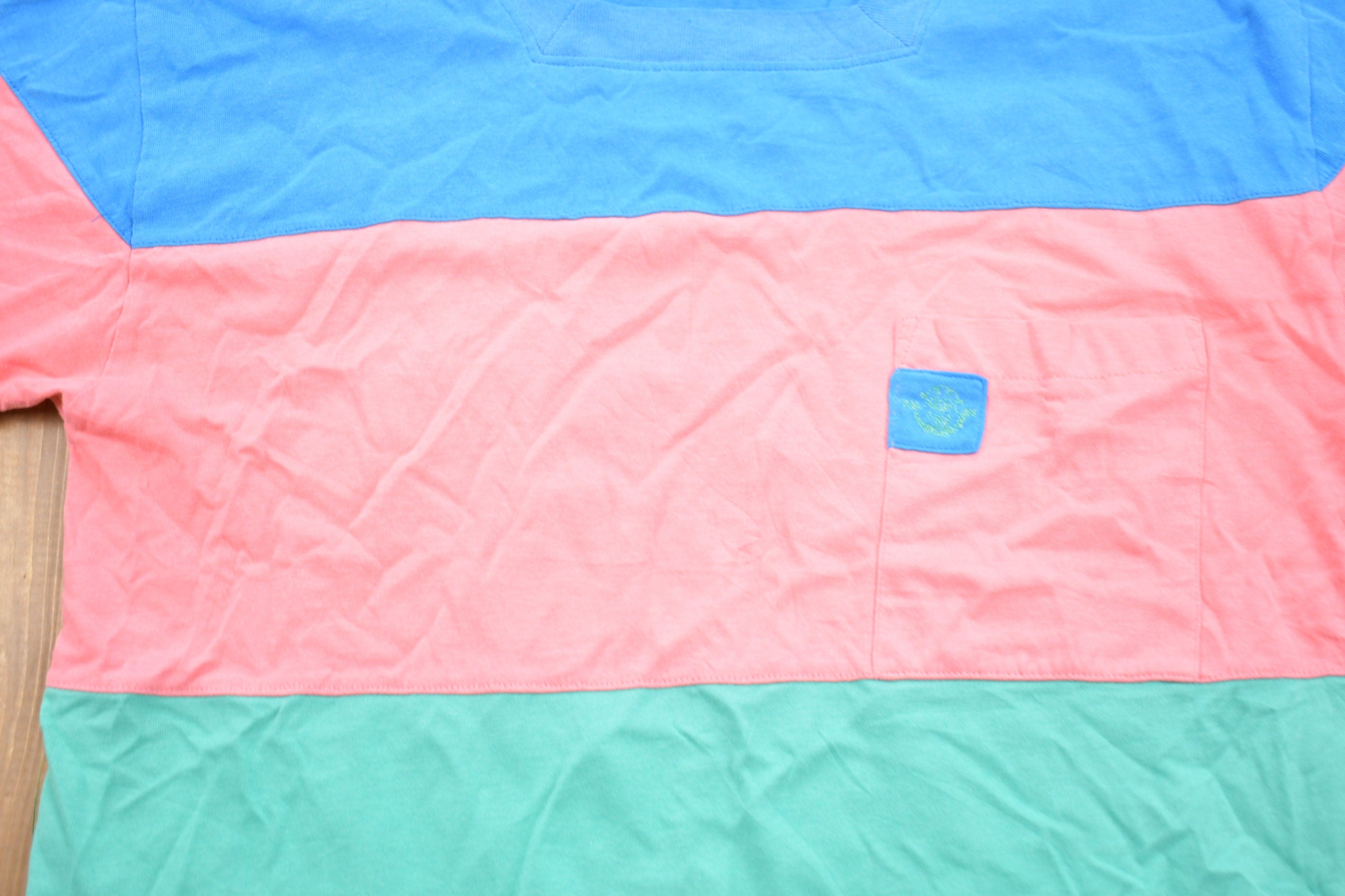 Vintage 1990s Silvercord Striped Color Block Graphic T-Shirt