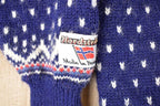 Vintage 1970's Nordstrikk Abstract Snowflake Wool Knit Cardigan Sweater Men's L