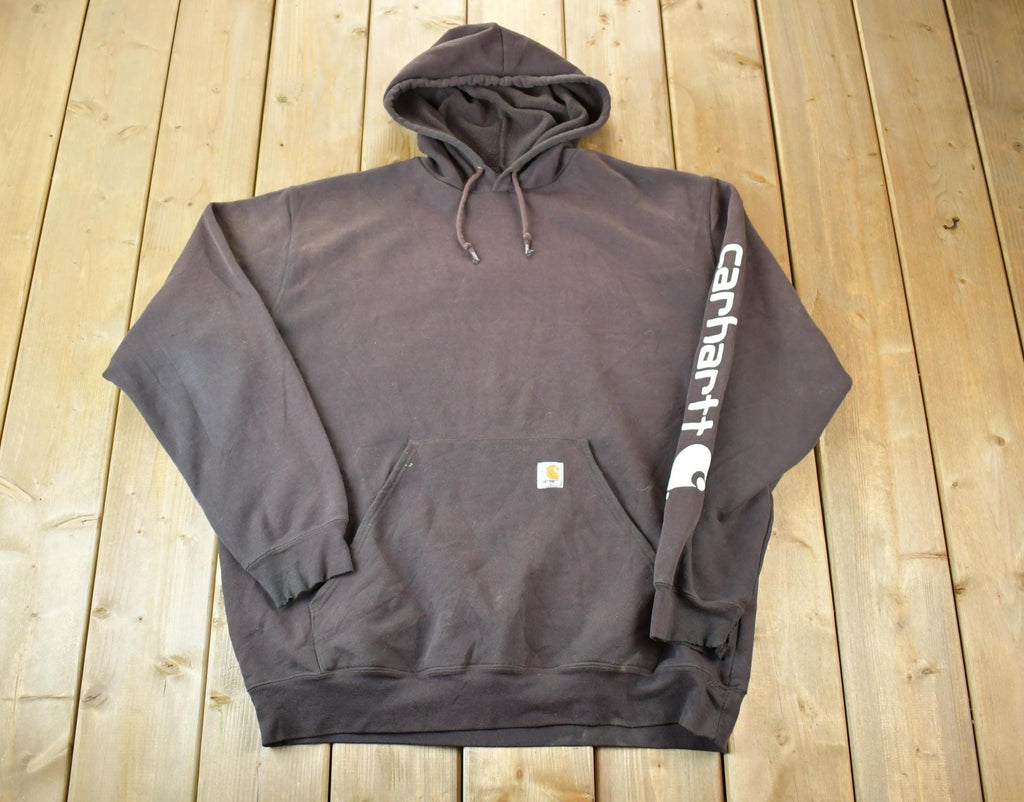 Y2K Vintage Distressed Brown Carhartt Hoodie Sweatshirt