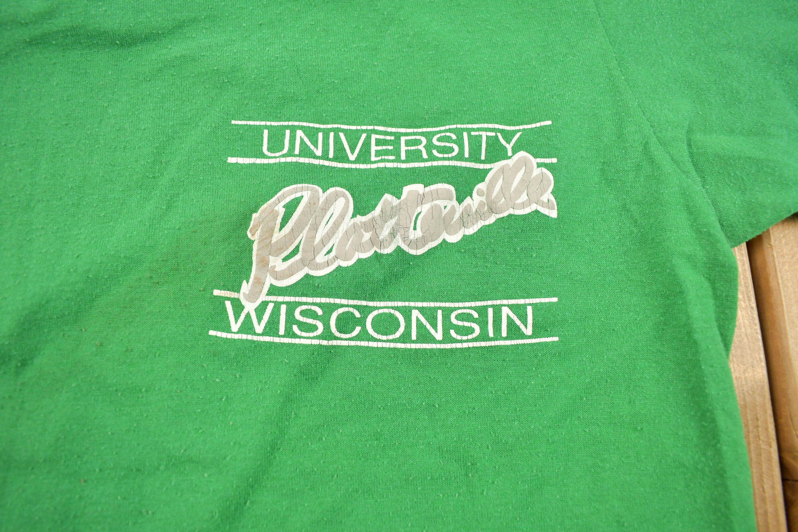 Vintage 1990s University of Wisconsin Collegiate T-Shirt  NCAA Tee  Americana  Sportswear