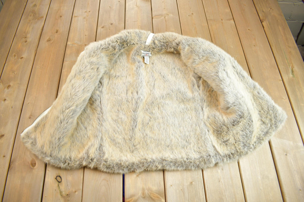 Vintage 1990s Polo Jeans Fur Lined Embroidered Sweater Vest