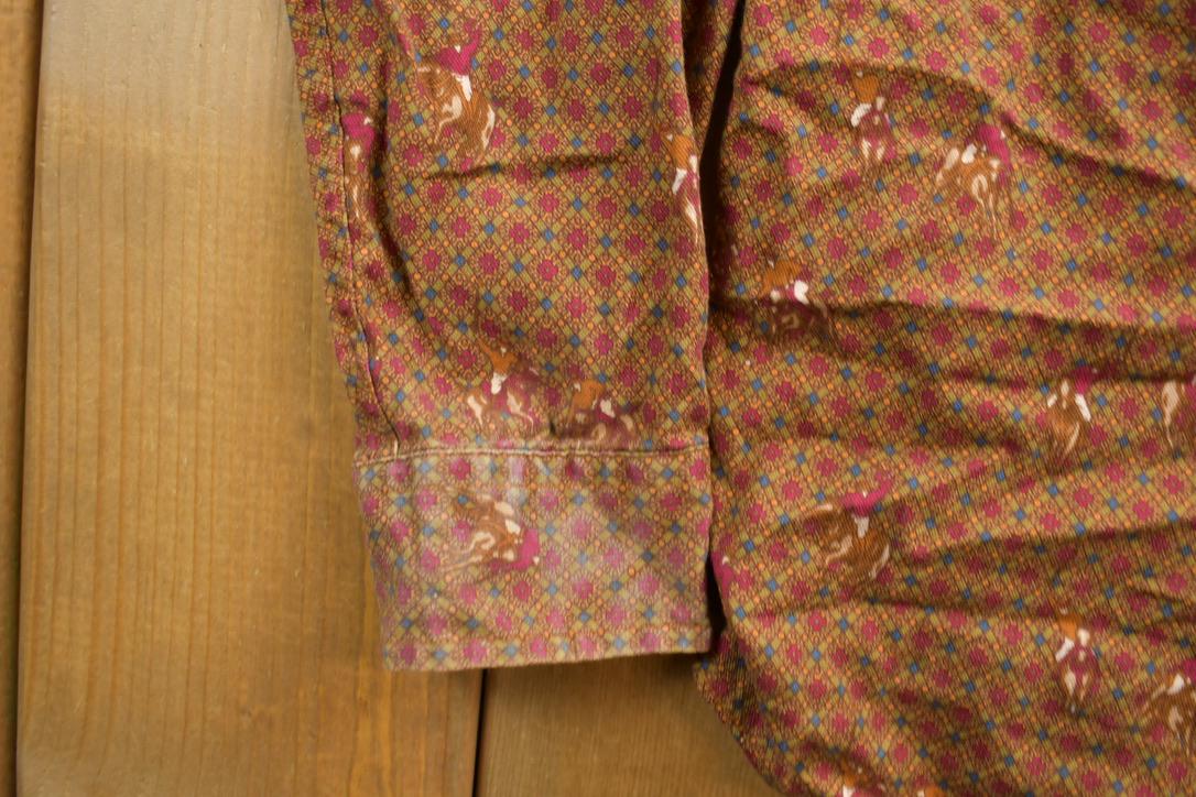Vintage 1970s Embassy Row All Over Print Horse Theme Button-Up Shirt