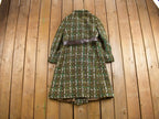 Vintage 1980s Woven Plaid Full Length Over Coat