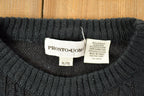 Vintage 1990s Pronto Uomo Leather Patch Knit Crewneck Sweater