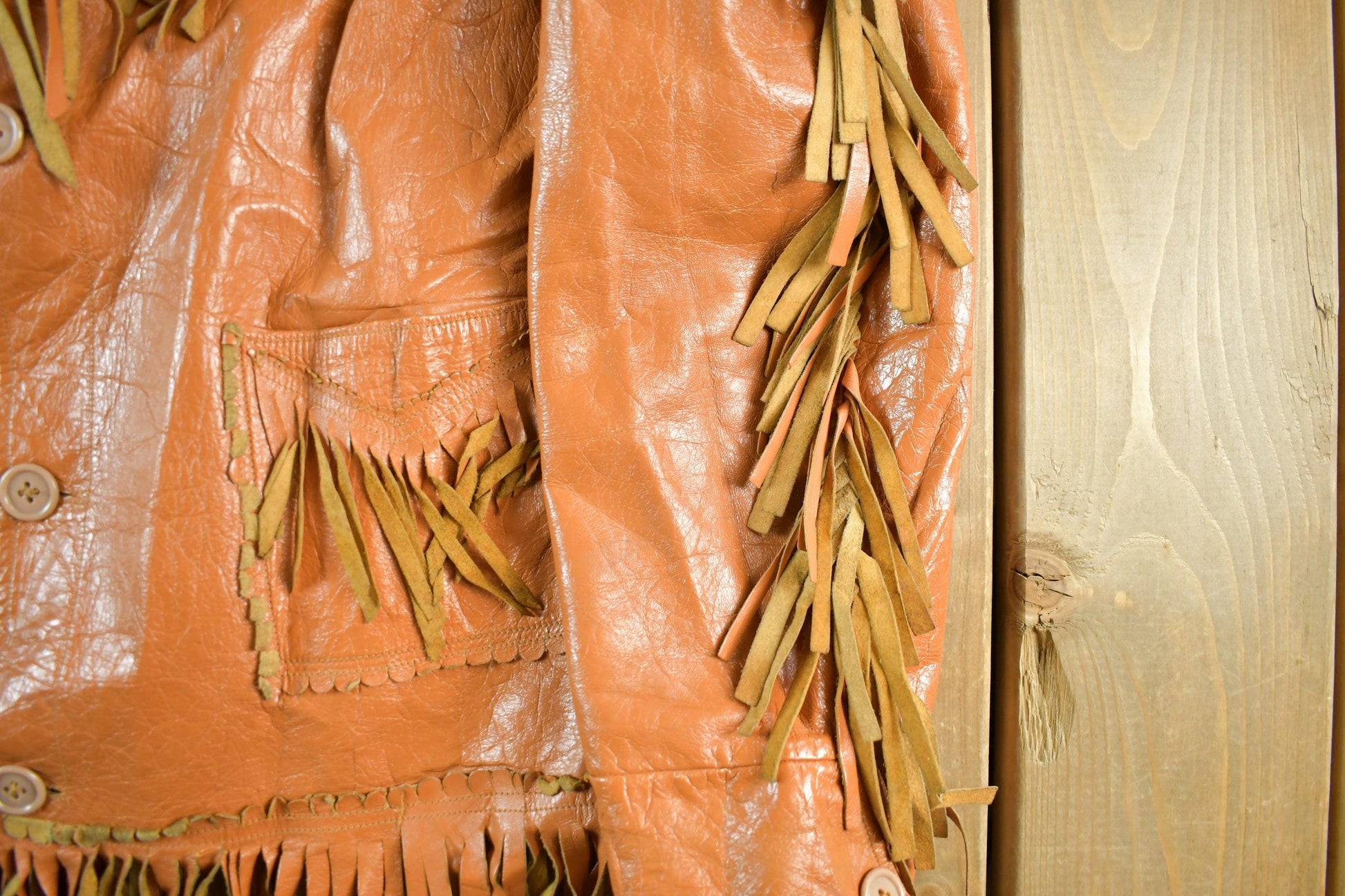 Vintage 1970s 1980s Leather Western Fringe Jacket Womens XS-S  Cowgirl Tassles Country  Fall Outerwear Leather Coat