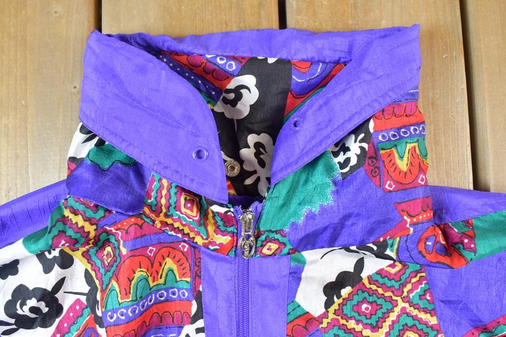 Vintage 1990s Lavon Fancy Pattern Windbreaker Ski Jacket