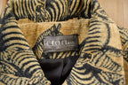 Vintage 1990s Zebra Themed Knit Jacket Zip Up