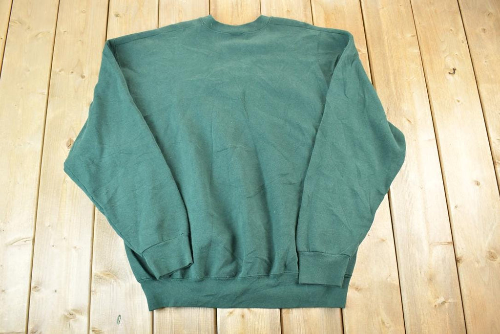 Vintage 1990s Blank Olive Heavyweight Crewneck Sweatshirt