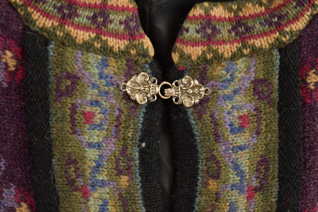 Vintage 1990s Icelandic Design Wool Knitted Cardigan Sweater
