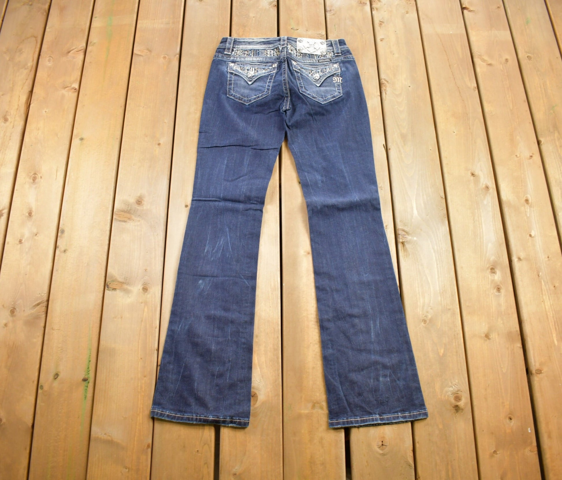 Vintage Y2K Miss Me Bedazzled Low Rise Jeans Size 26x32