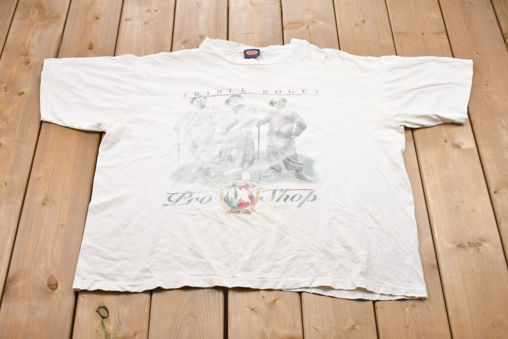 Vintage 1990s Three Stooges Triple Bogey Pro Shop Graphic T-Shirt