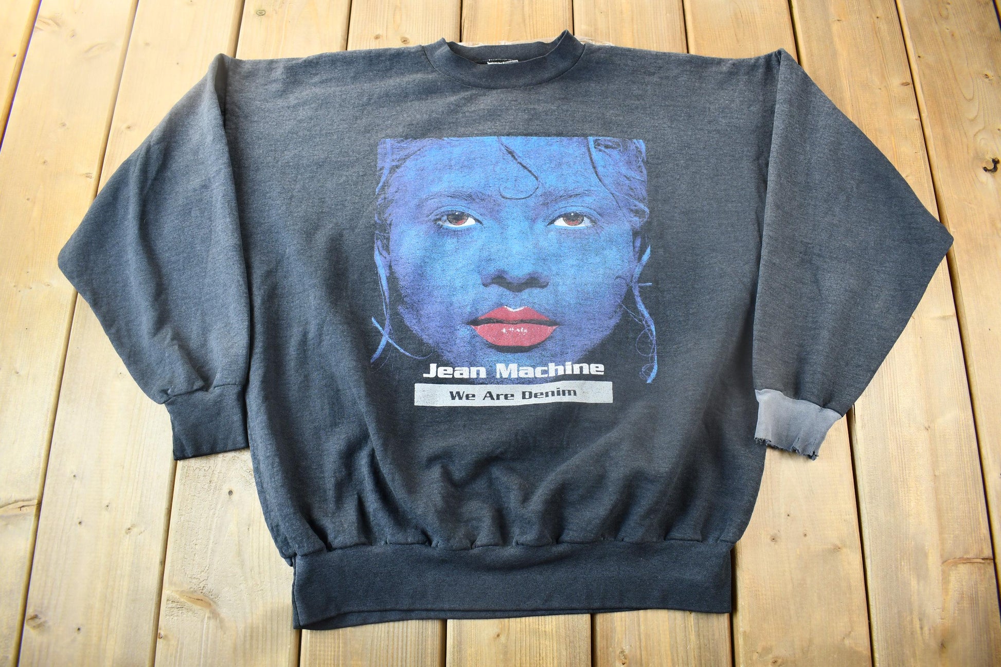 Vintage 1990s Jean Machine "We Are Denim" Graphic Crewneck Sweatshirt
