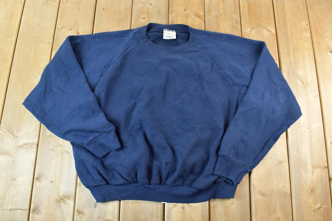 Vintage 1990s FOTL Blank Navy Crewneck Sweatshirt