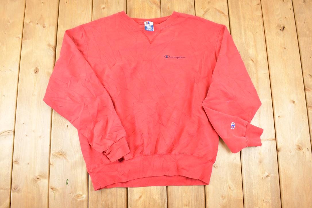 Vintage 1990s Champion Graphic Print Crewneck Sweatshirt Men's L