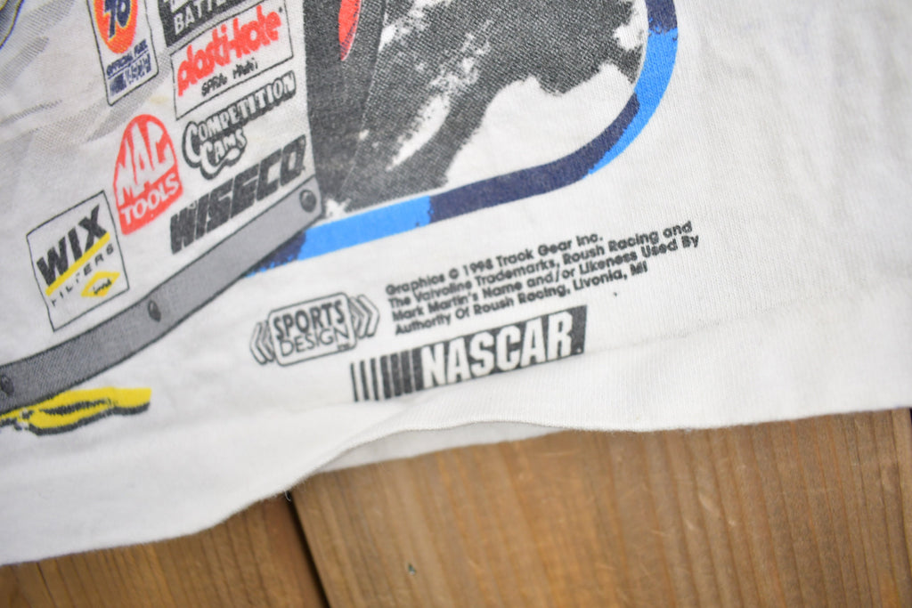 Vintage 1990s Mark Martin Nascar All Over Print Graphic Tank Top Shirt