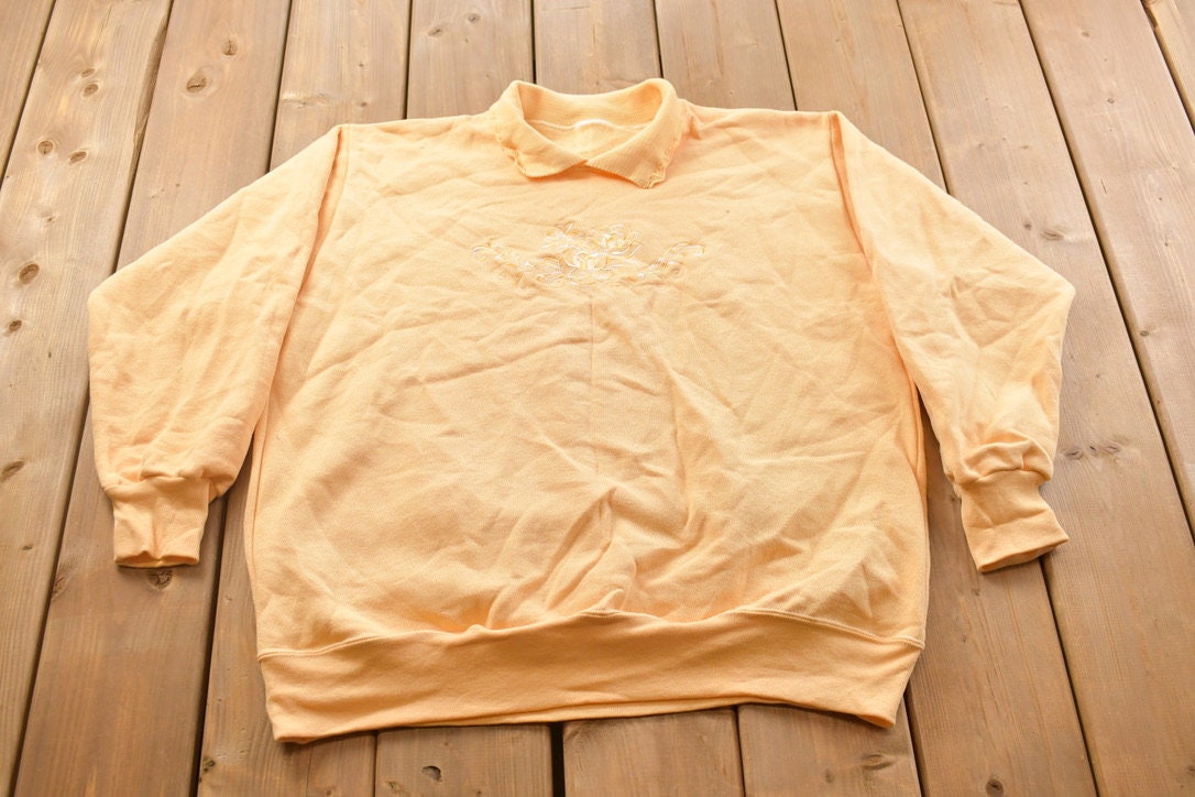 Vintage 1990s Floral Collared Sweater