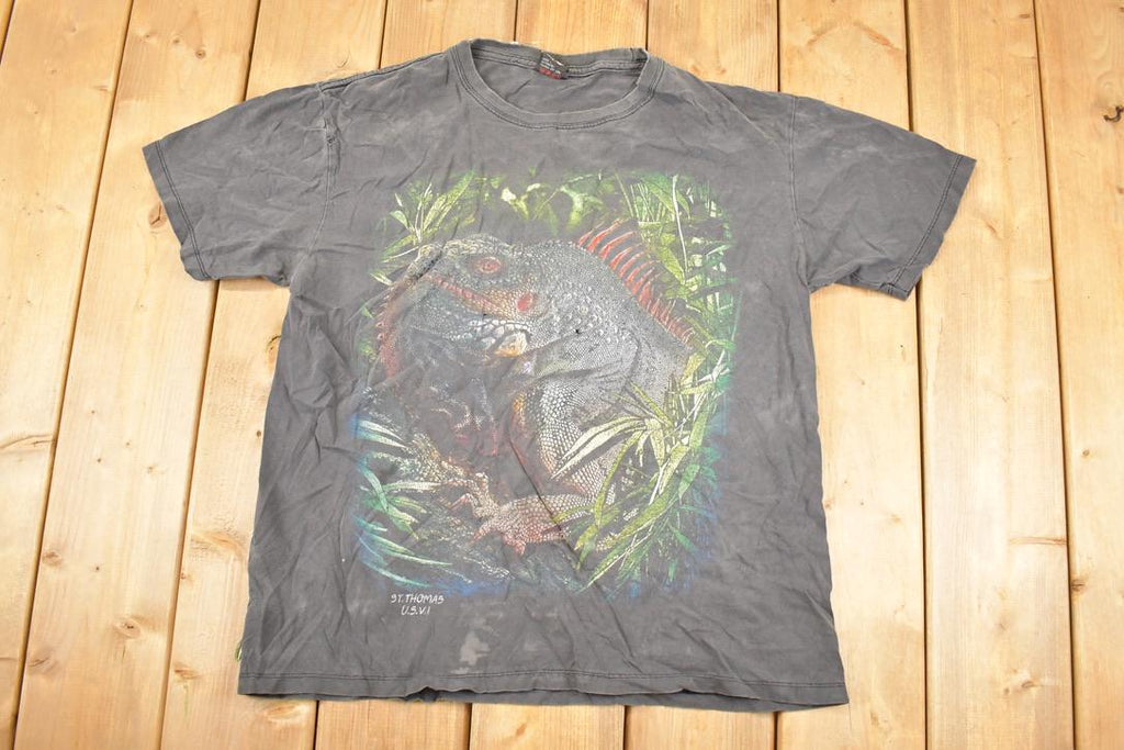 Vintage 1990s St Thomas Iguana FAB Souvenir Travel T-Shirt Men's M