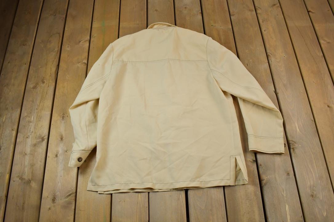 Vintage 1990s Field Stream Tan Windbreaker Button Up Jacket