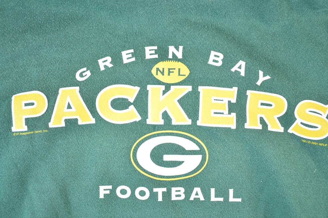 Vintage 2001 Green Bay Packers NFL Hoodie Sweatshirt Mens L
