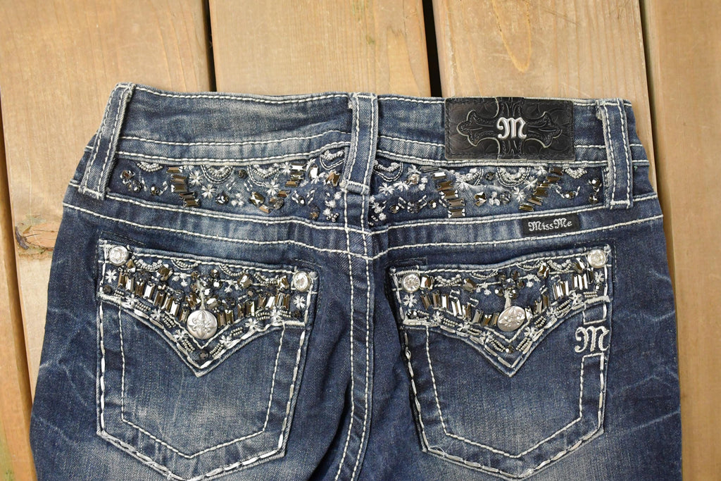 Vintage Deadstock Y2K Miss Me Bedazzled Low Rise Jeans Women's Size 26x31